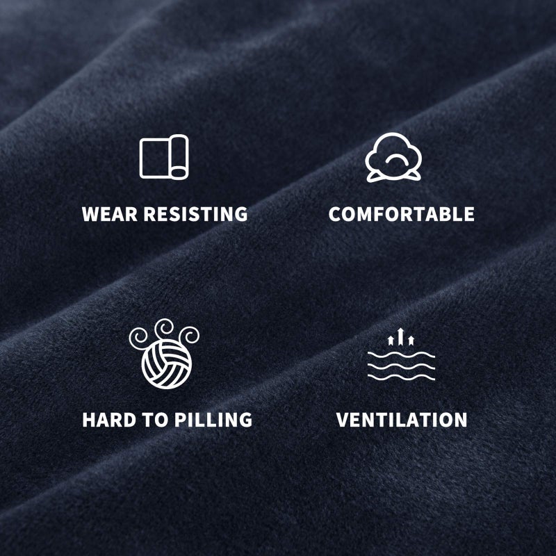 MAXIJIN Velvet Futon Cover Full Size Stretch Futon Mattress Cover Thick Soft Armless Sofa Bed Slipcover Plush Couch Furniture Protector with Elastic Bottom, Machine Washable (Navy Blue) - Image 5